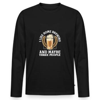 I Like Homebrewing And Maybe Three People Homebrew - Männer Premium Bio Langarmshirt - Schwarz - Vorne - Nico (187cm)