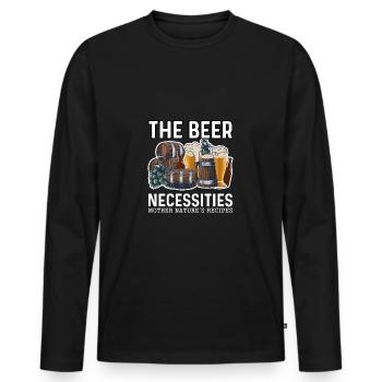 The Beer Necessities Mother Natures Recipes Homebr - Männer Premium Bio Langarmshirt - Schwarz - Vorne - Nico (187cm)