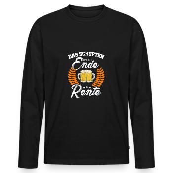 Das Schuften Hat Ein Ende Rente Pensionär Rentner - Männer Premium Bio Langarmshirt - Schwarz - Vorne - Nico (187cm)