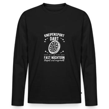 Kneipensport Dart Fast Nüchtern Doppel Wird Ausgem - Männer Premium Bio Langarmshirt - Schwarz - Vorne - Nico (187cm)
