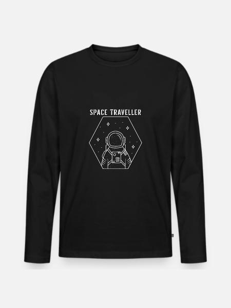 Space Traveller - l’astronaute - T-shirt manches longues Premium bio Homme - noir