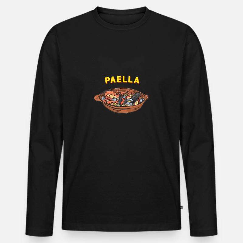 Paella - Männer Premium Bio Langarmshirt - Schwarz