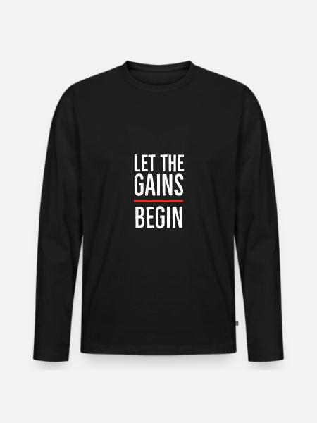 Que les gains commencent - T-shirt manches longues Premium bio Homme - noir