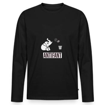 Antifant - Männer Premium Bio Langarmshirt - Schwarz - Vorne - Nico (187cm)