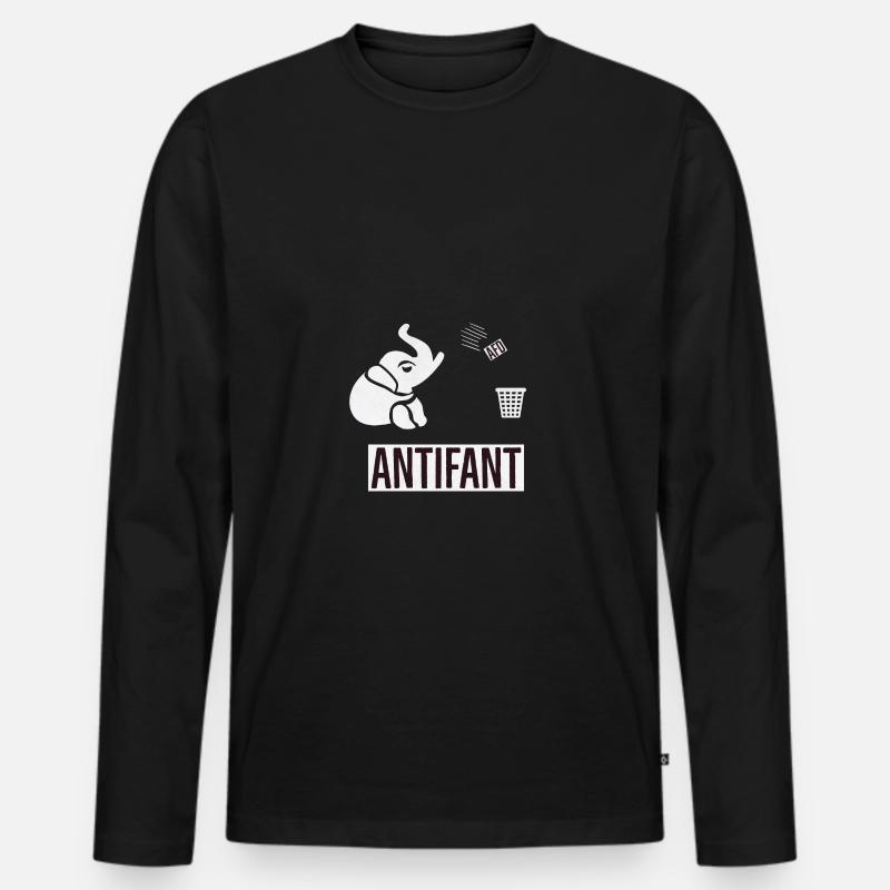 Antifant - Männer Premium Bio Langarmshirt - Schwarz