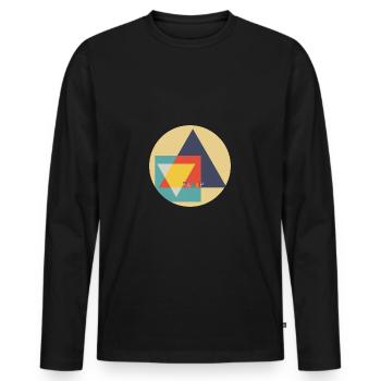 PakaP geometry - Men's Premium Organic Long Sleeve Shirt - black - Front - Nico (187cm)