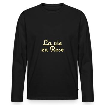 la vie en rose - Men's Premium Organic Long Sleeve Shirt - black - Front - Nico (187cm)