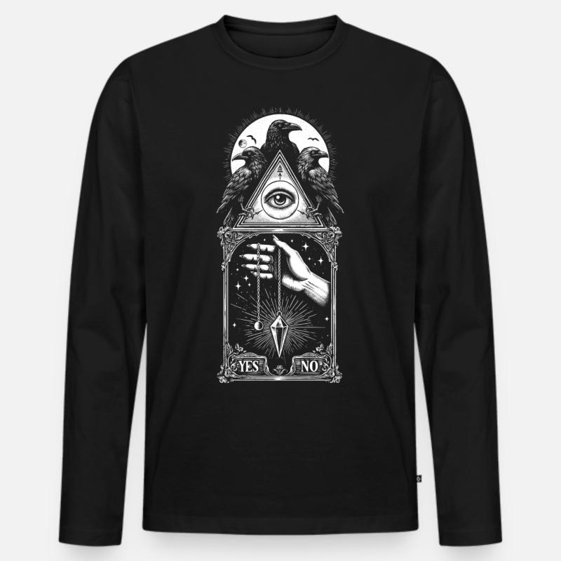 Ja/Nein Corbeaux-Pendel - Männer Premium Bio Langarmshirt - Schwarz