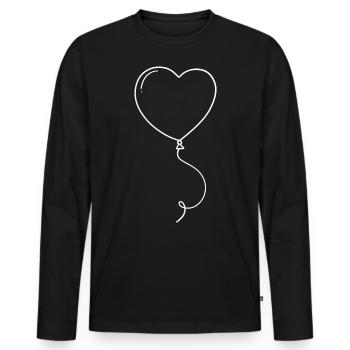 Heart Balloon - Men's Premium Organic Long Sleeve Shirt - black - Front - Nico (187cm)