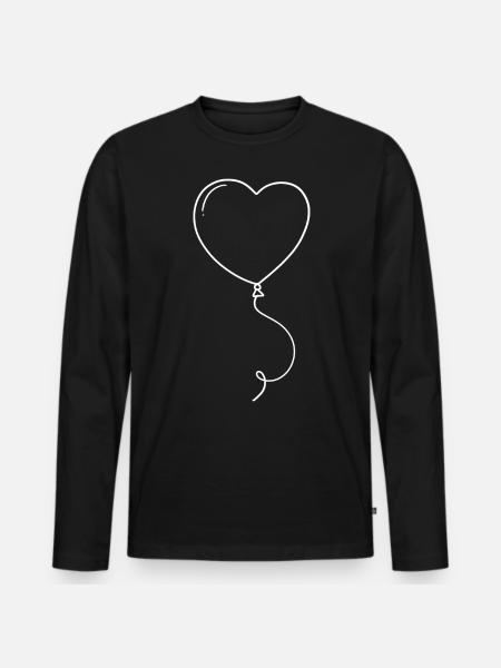 Heart Balloon - Men's Premium Organic Long Sleeve Shirt - black