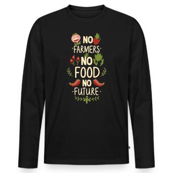 No Farmers No Food No Future Farmer Farmer - Men's Premium Organic Long Sleeve Shirt - black - Front - Nico (187cm)