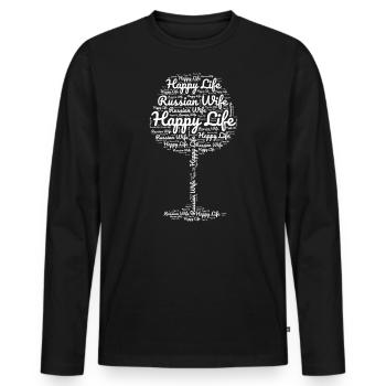 Russian Wife Happy Life Russian Women Russia - Men's Premium Organic Long Sleeve Shirt - black - Front - Nico (187cm)