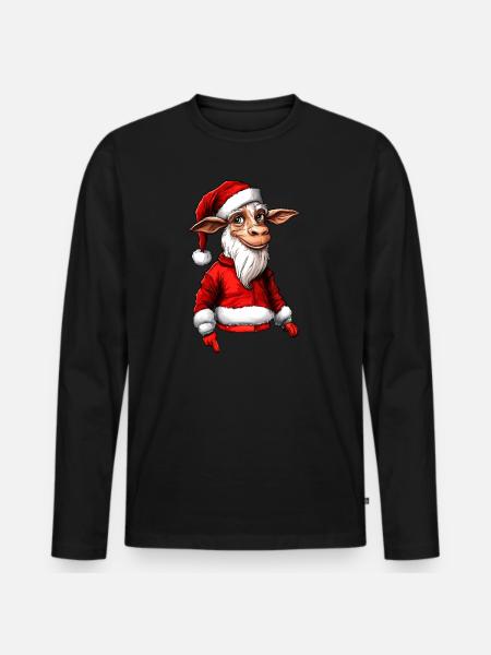 Chèvre de Noël - T-shirt manches longues Premium bio Homme - noir