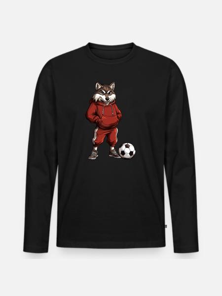 Wolves Football - Men's Premium Organic Long Sleeve Shirt - black