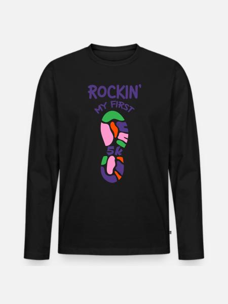 Rockin' My First 5k 2 - Men's Premium Organic Long Sleeve Shirt - black
