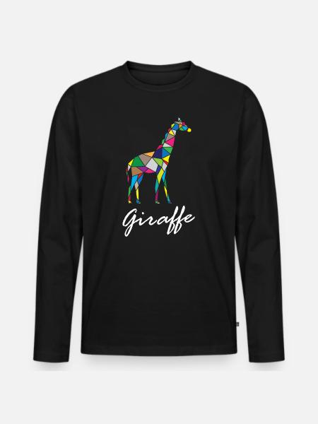 Origami Giraffe - Men's Premium Organic Long Sleeve Shirt - black