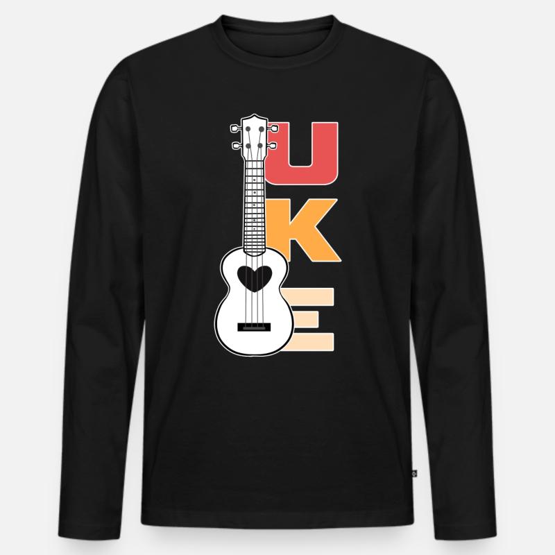 Ukulele - Männer Premium Bio Langarmshirt - Schwarz