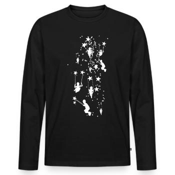 Stars, Drawing, Illustration,Swing,Swings - Men's Premium Organic Long Sleeve Shirt - black - Front - Nico (187cm)