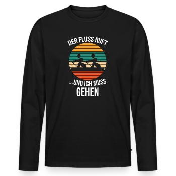 Rudern Ruderer Ruder Geschenk - Männer Premium Bio Langarmshirt - Schwarz - Vorne - Nico (187cm)