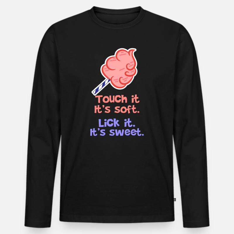 Naschkatzen Statement bonbon Süßigkeiten Lecker - Männer Premium Bio Langarmshirt - Schwarz
