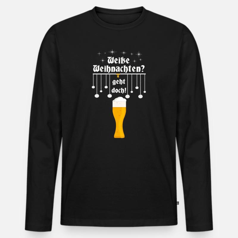 Weiße Weihnachten - Männer Premium Bio Langarmshirt - Schwarz