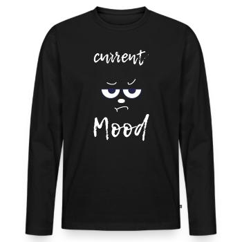 Current Mood funny - Männer Premium Bio Langarmshirt - Schwarz - Vorne - Nico (187cm)