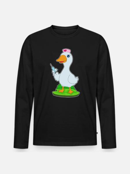 Infirmière Canard Vie Quotidienne - T-shirt manches longues Premium bio Homme - noir