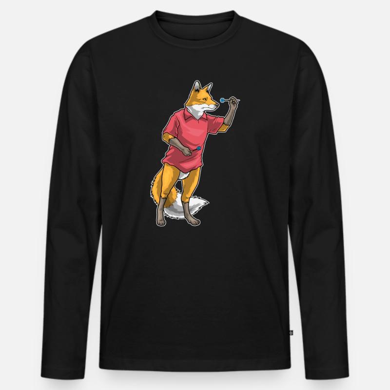Fuchs Dart Dartpfeil - Männer Premium Bio Langarmshirt - Schwarz