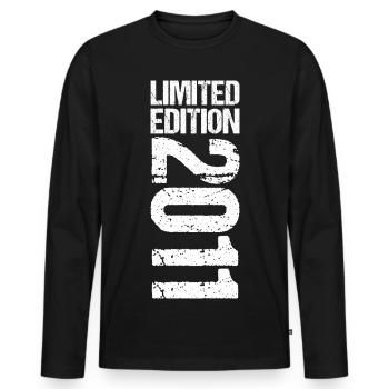 14. Geburtstag 2011 Jahrgang Limited Edition 2011 - Männer Premium Bio Langarmshirt - Schwarz - Vorne - Nico (187cm)