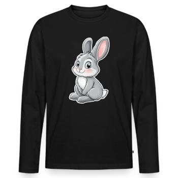 Hare - Men's Premium Organic Long Sleeve Shirt - black - Front - Nico (187cm)