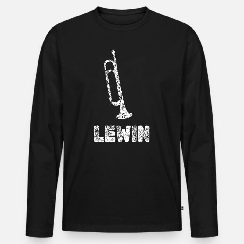 Blasmusik Lewin - Männer Premium Bio Langarmshirt - Schwarz