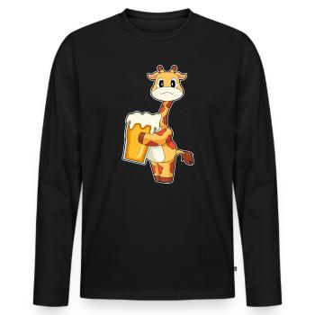 Giraffe Bier - Männer Premium Bio Langarmshirt - Schwarz - Vorne - Nico (187cm)