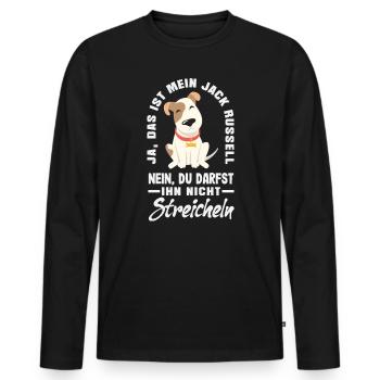 Drôle de Jack Russell Propriétaire Cadeau - T-shirt manches longues Premium bio Homme - noir - Devant - Nico (187cm)