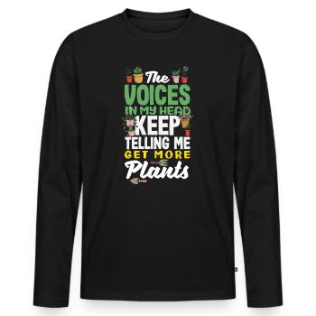 Garden & Plant Lovers Gifts - Men's Premium Organic Long Sleeve Shirt - black - Front - Nico (187cm)