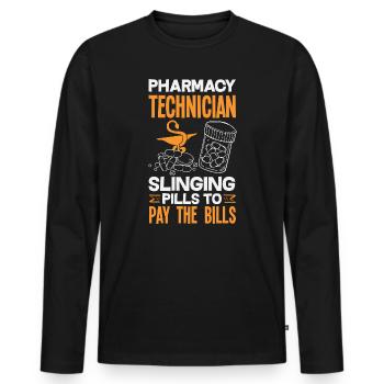Apotheker Pharmazeutisch-technischer - Männer Premium Bio Langarmshirt - Schwarz - Vorne - Nico (187cm)