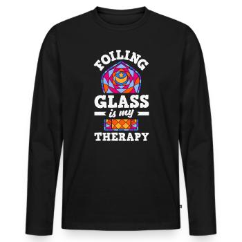 Buntglas-kunst Buntglas-künstler - Männer Premium Bio Langarmshirt - Schwarz - Vorne - Nico (187cm)