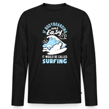 Surfing Surfboarder Bodyboarder - Men's Premium Organic Long Sleeve Shirt - black - Front - Nico (187cm)