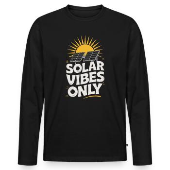 Solar Vibes Only Solar Energy Photovoltaics - Men's Premium Organic Long Sleeve Shirt - black - Front - Nico (187cm)