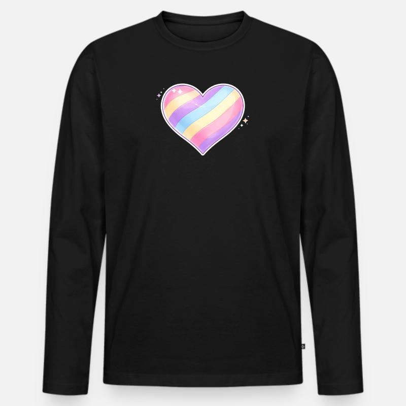 Ello_Heart - Männer Premium Bio Langarmshirt - Schwarz