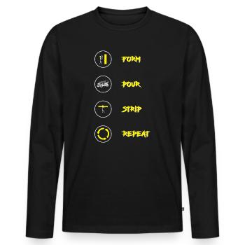 Concrete Concrete Paver Concrete Mixer - Men's Premium Organic Long Sleeve Shirt - black - Front - Nico (187cm)