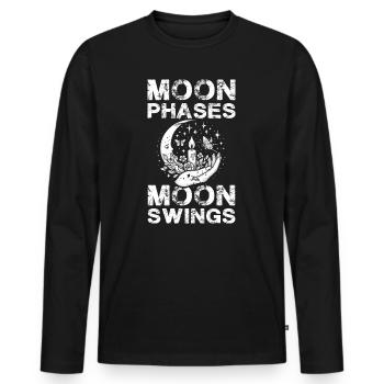 Moon Phases Moon Swings Occult Wicca Moon Phases - Men's Premium Organic Long Sleeve Shirt - black - Front - Nico (187cm)