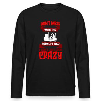 Forklift driver Forklift driver Forklift - Men's Premium Organic Long Sleeve Shirt - black - Front - Nico (187cm)