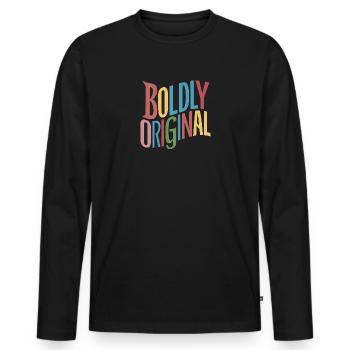 Boldly Original - Men's Premium Organic Long Sleeve Shirt - black - Front - Nico (187cm)