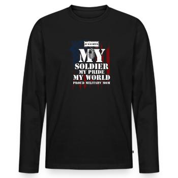 My Daughter My Soldier My Pride... - Men's Premium Organic Long Sleeve Shirt - black - Front - Nico (187cm)