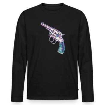 Colorful revolver - Men's Premium Organic Long Sleeve Shirt - black - Front - Nico (187cm)