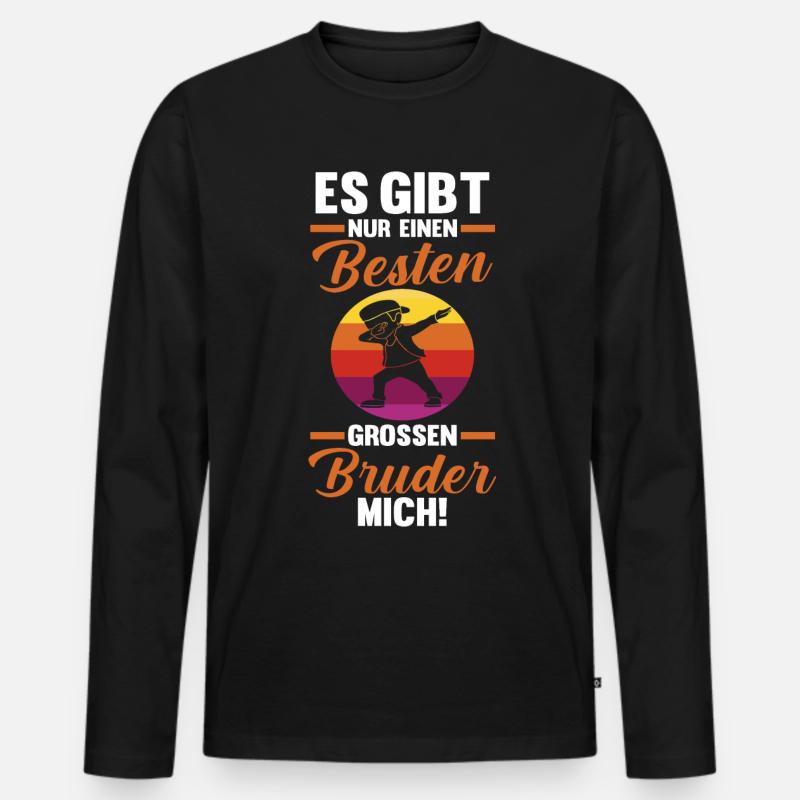 Dabbing Bester Bruder - Männer Premium Bio Langarmshirt - Schwarz