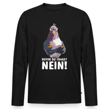 pigeon colombe oiseau pigeon éleveur avant de demander - T-shirt manches longues Premium bio Homme - noir - Devant - Nico (187cm)