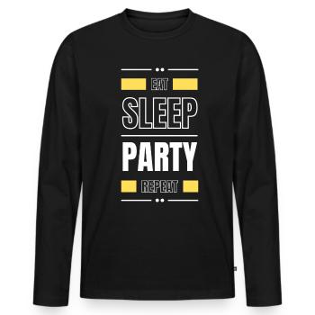 manger la fête du sommeil répéter l’idée de cadeau en disant danser - T-shirt manches longues Premium bio Homme - noir - Devant - Nico (187cm)