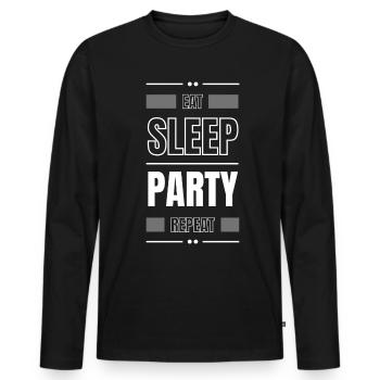 manger la fête du sommeil répéter l’idée de cadeau en disant danser - T-shirt manches longues Premium bio Homme - noir - Devant - Nico (187cm)
