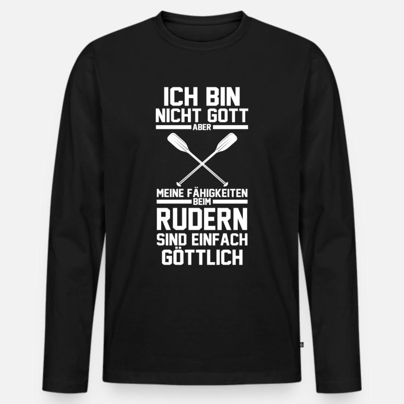 Paddeln Rudern Ruderer - Männer Premium Bio Langarmshirt - Schwarz